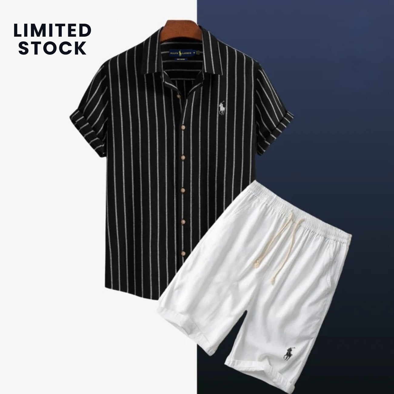 Zomerse Gestreepte Set (Overhemd en Short)