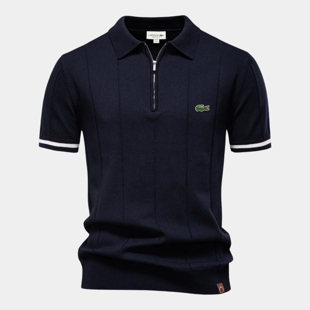 Polo met korte mouwen en rits