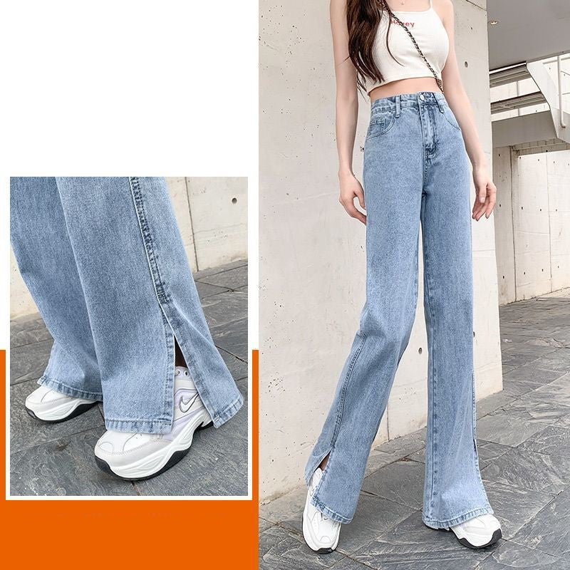 Femyza Split Wide-Leg High Waist Jeans
