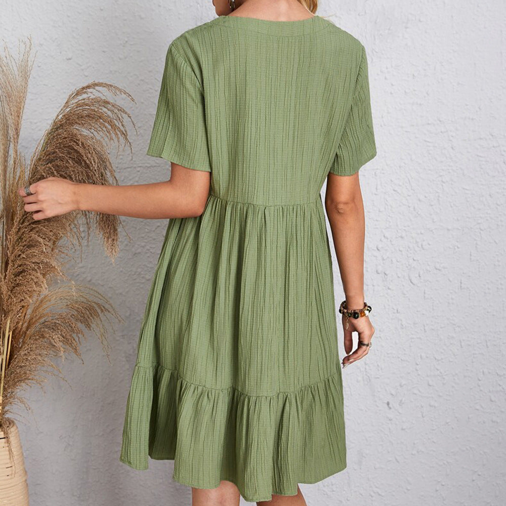 Femyza V-Neck Ruffled Summer Dress