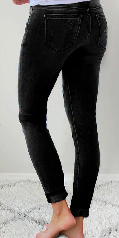 Femyza Printed Stretch Denim Pants