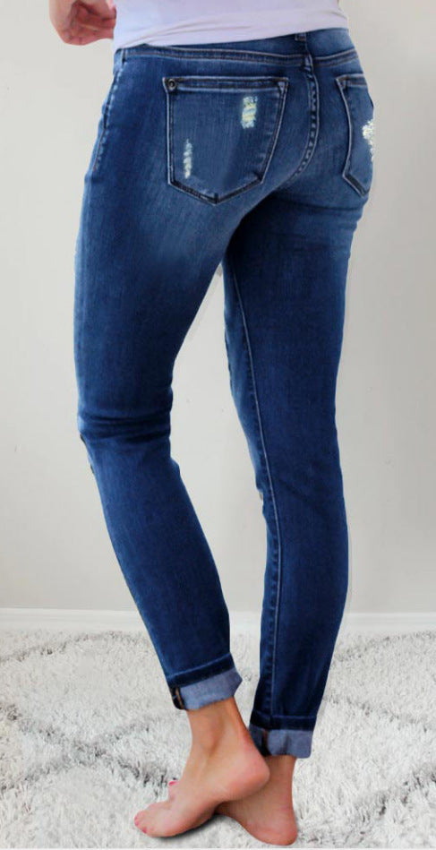 Femyza Printed Stretch Denim Pants