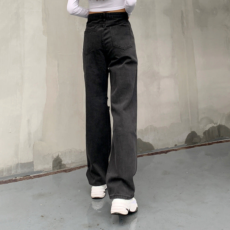 Femyza Ripped Raw Edge Jeans