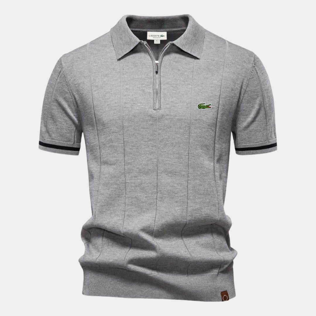Polo met korte mouwen en rits