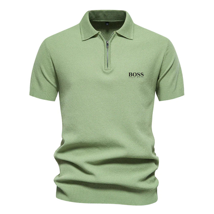 Herenpolo met halve rits