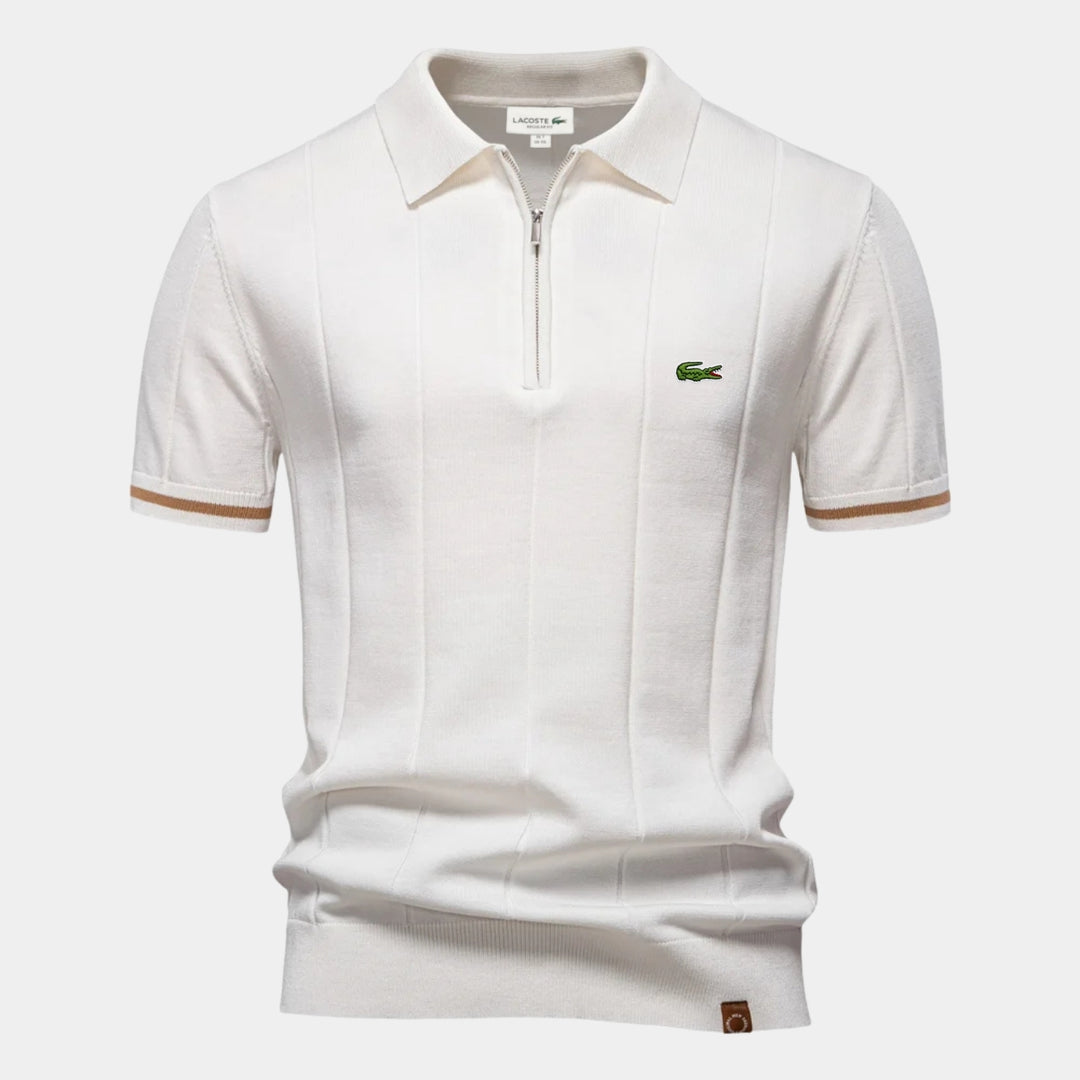 Polo met korte mouwen en rits