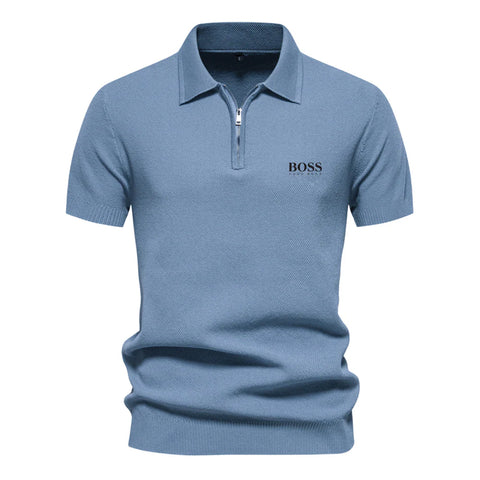 Herenpolo met halve rits