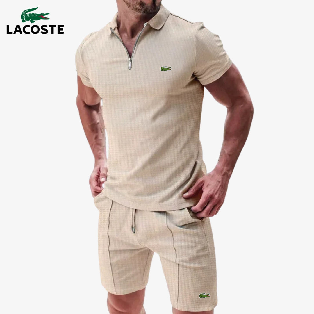 Polo met rits en korte broek set