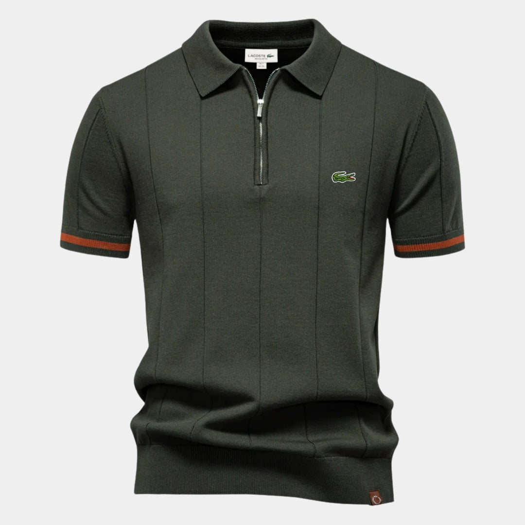 Polo met korte mouwen en rits