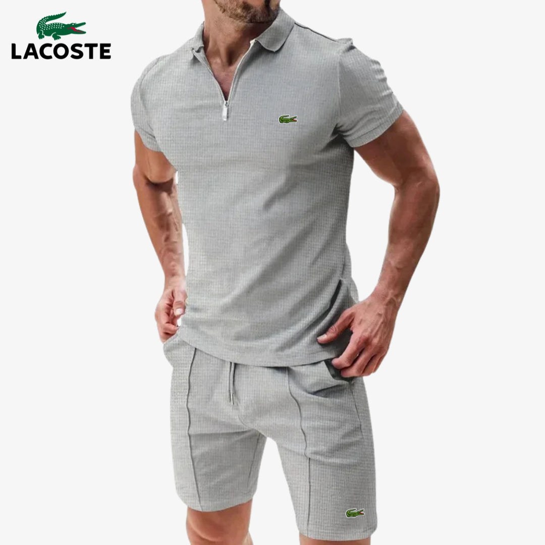 Polo met rits en korte broek set