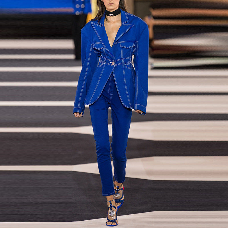 Femyza Denim Suit Jacket