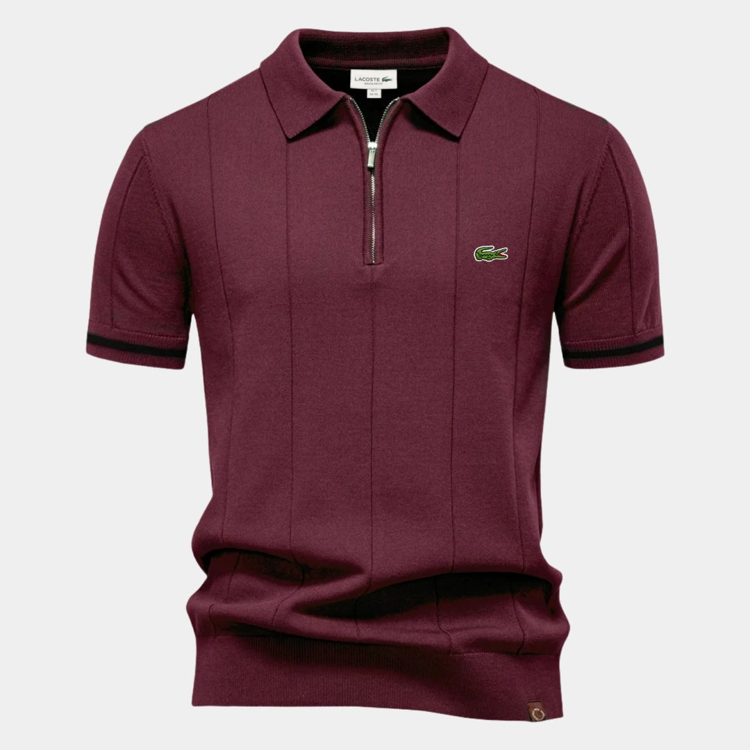 Polo met korte mouwen en rits