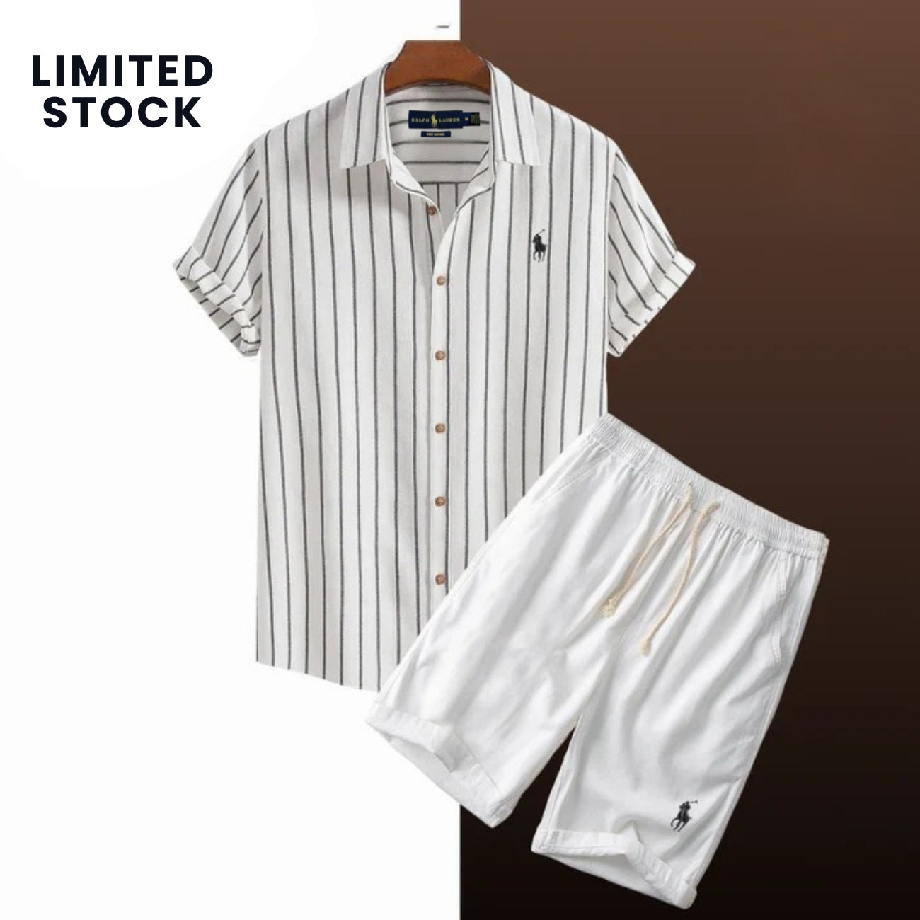 Zomerse Gestreepte Set (Overhemd en Short)