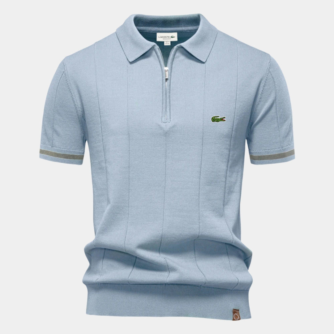 Polo met korte mouwen en rits