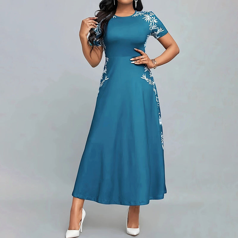 Femyza Elegant Short Sleeve Maxi Dress