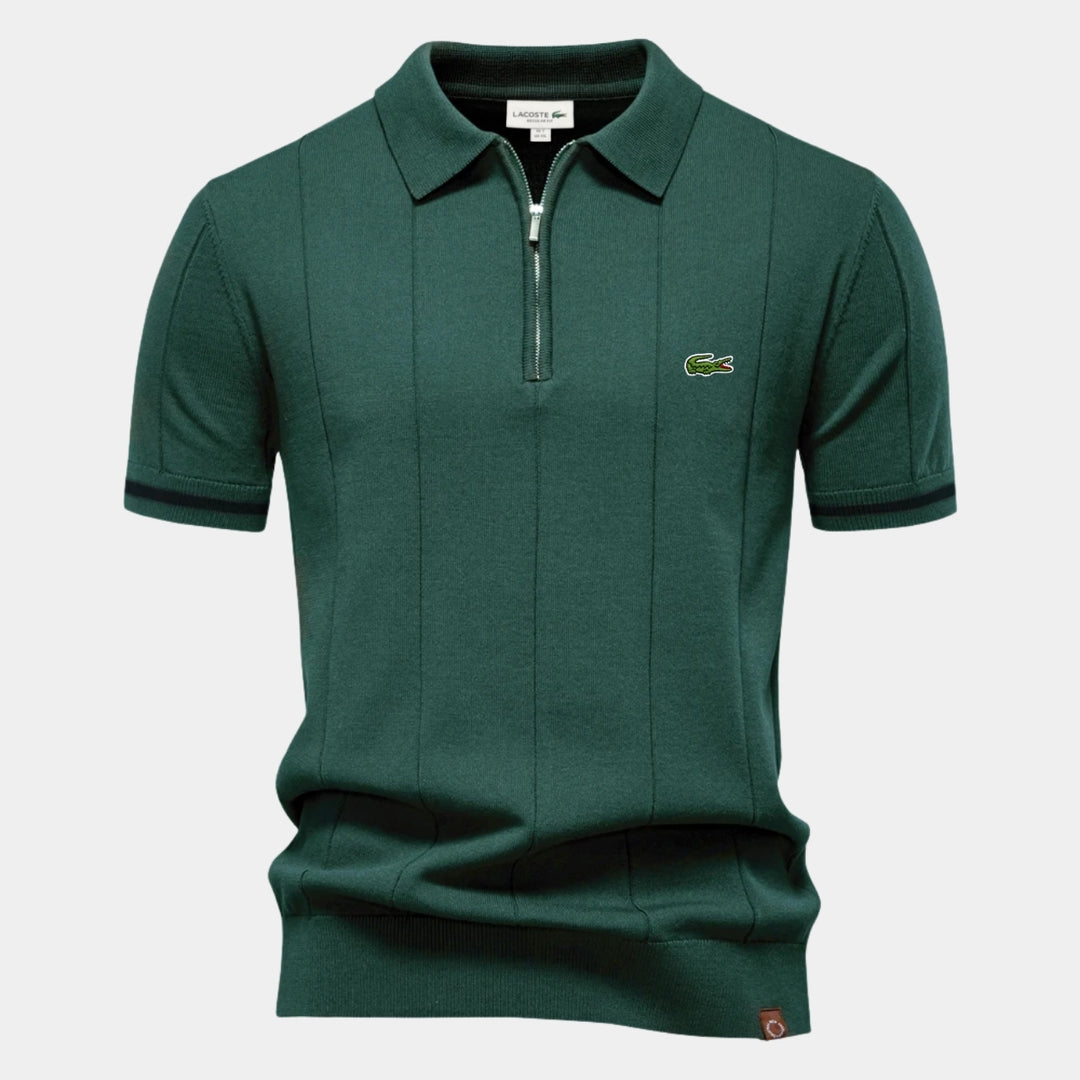Polo met korte mouwen en rits