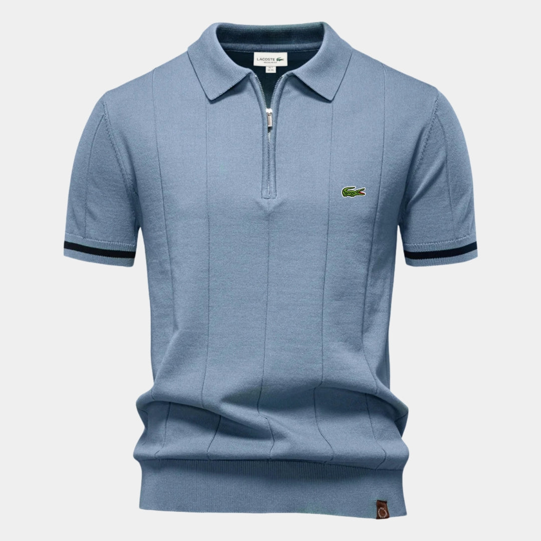 Polo met korte mouwen en rits
