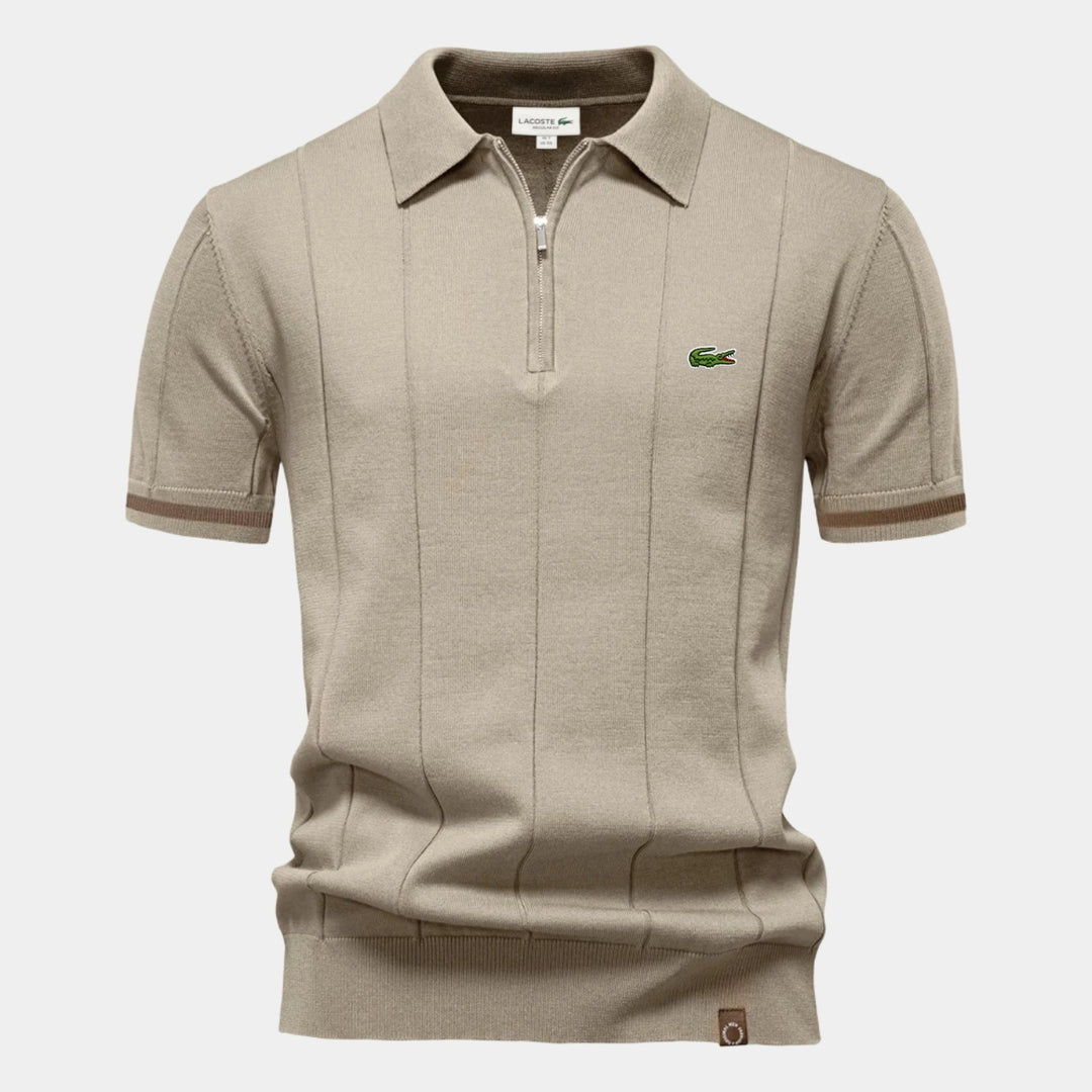 Polo met korte mouwen en rits