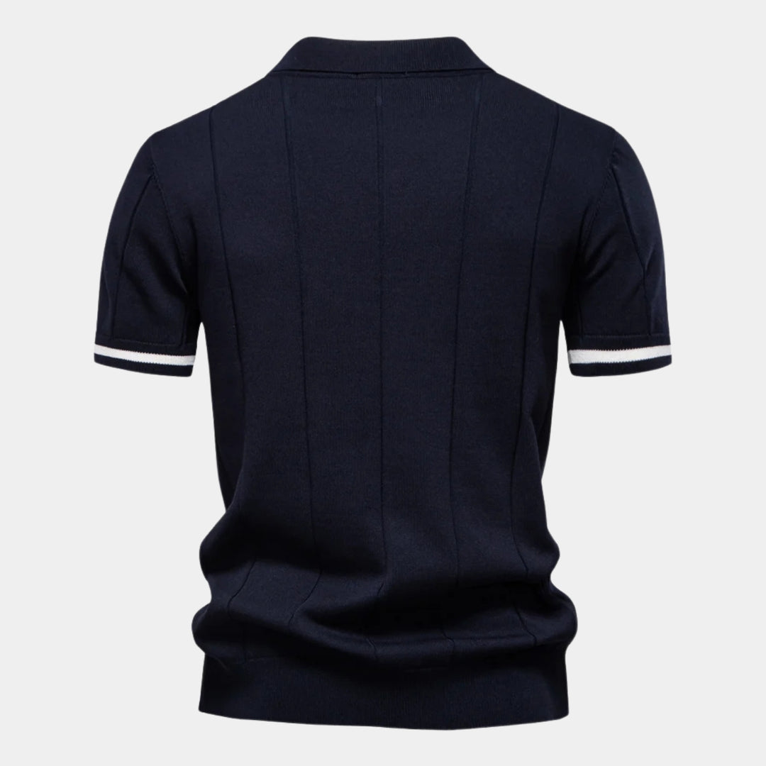 Polo met korte mouwen en rits