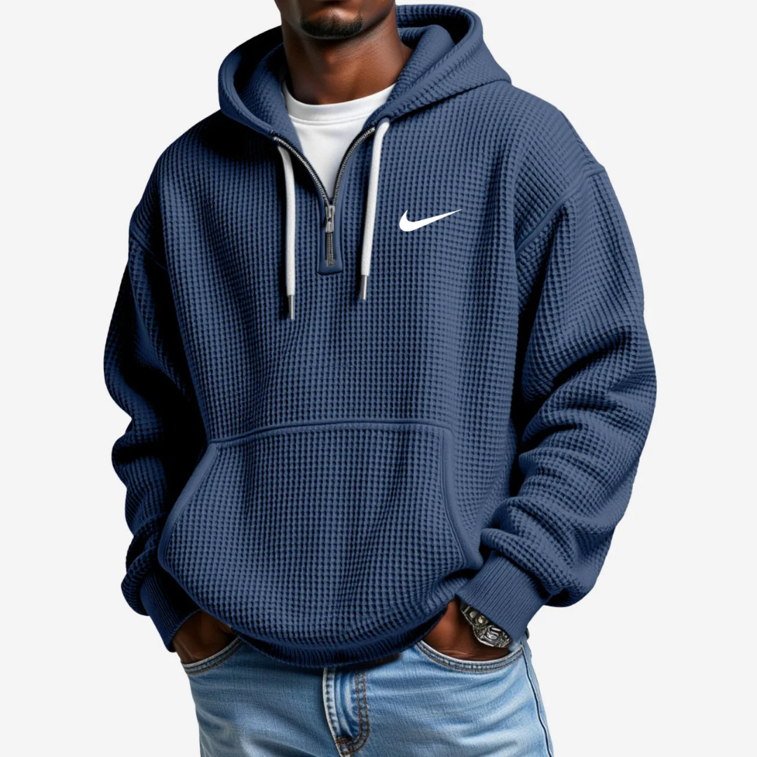 Hoodie met Getextureerd Oppervlak