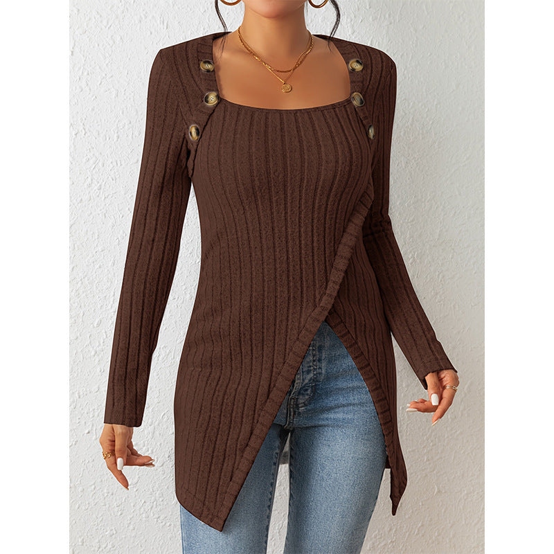 Femyza Off-Shoulder Slit Sweater