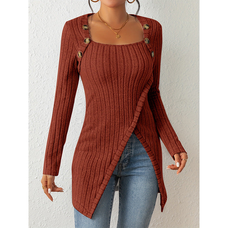 Femyza Off-Shoulder Slit Sweater