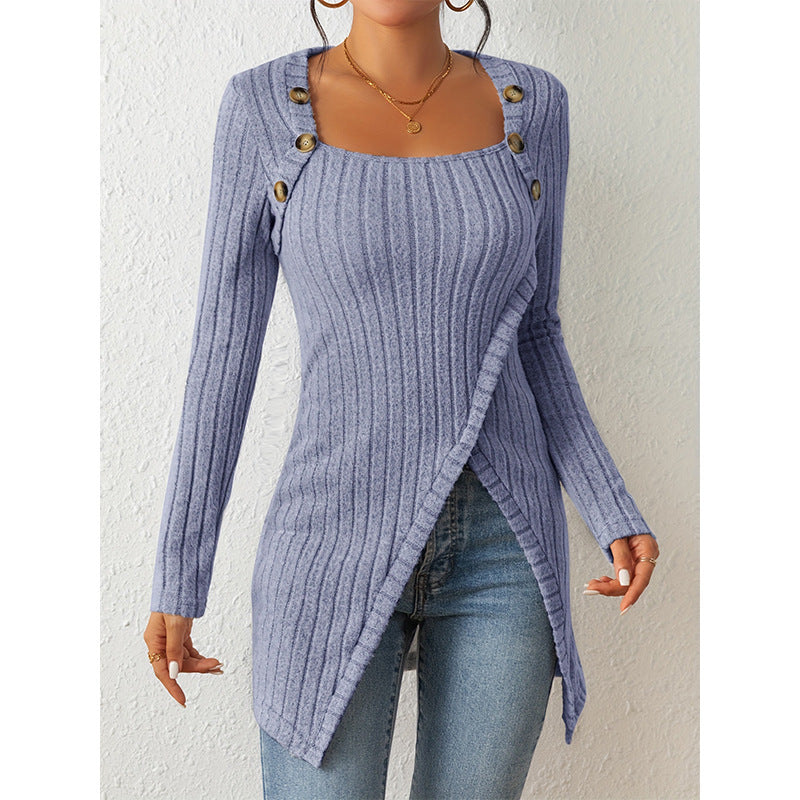 Femyza Off-Shoulder Slit Sweater