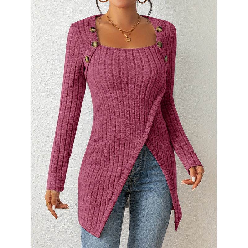 Femyza Off-Shoulder Slit Sweater