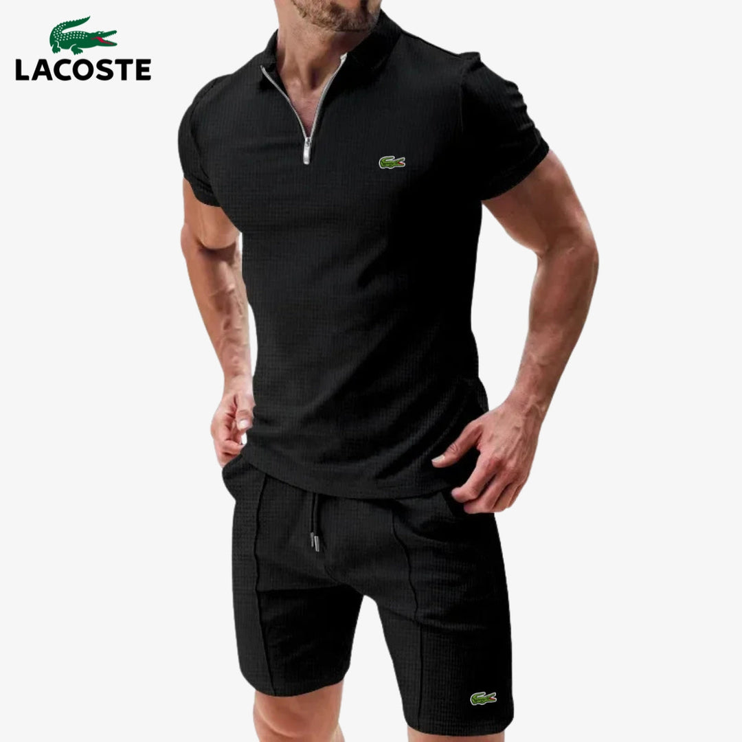 Polo met rits en korte broek set