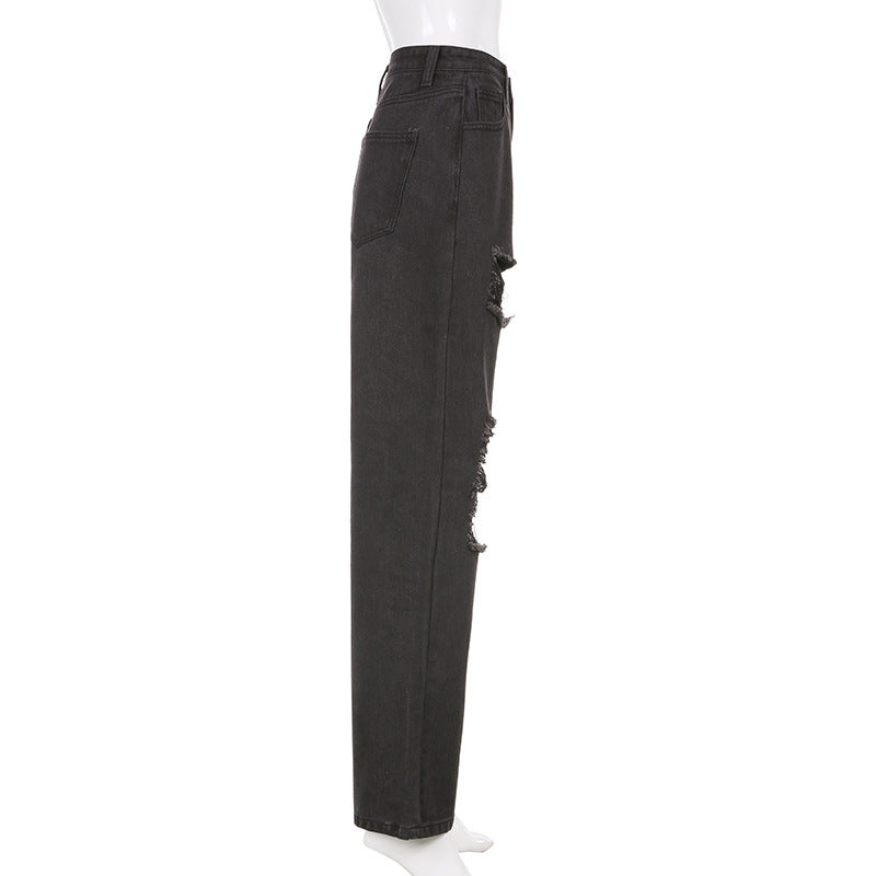 Femyza Ripped Raw Edge Jeans