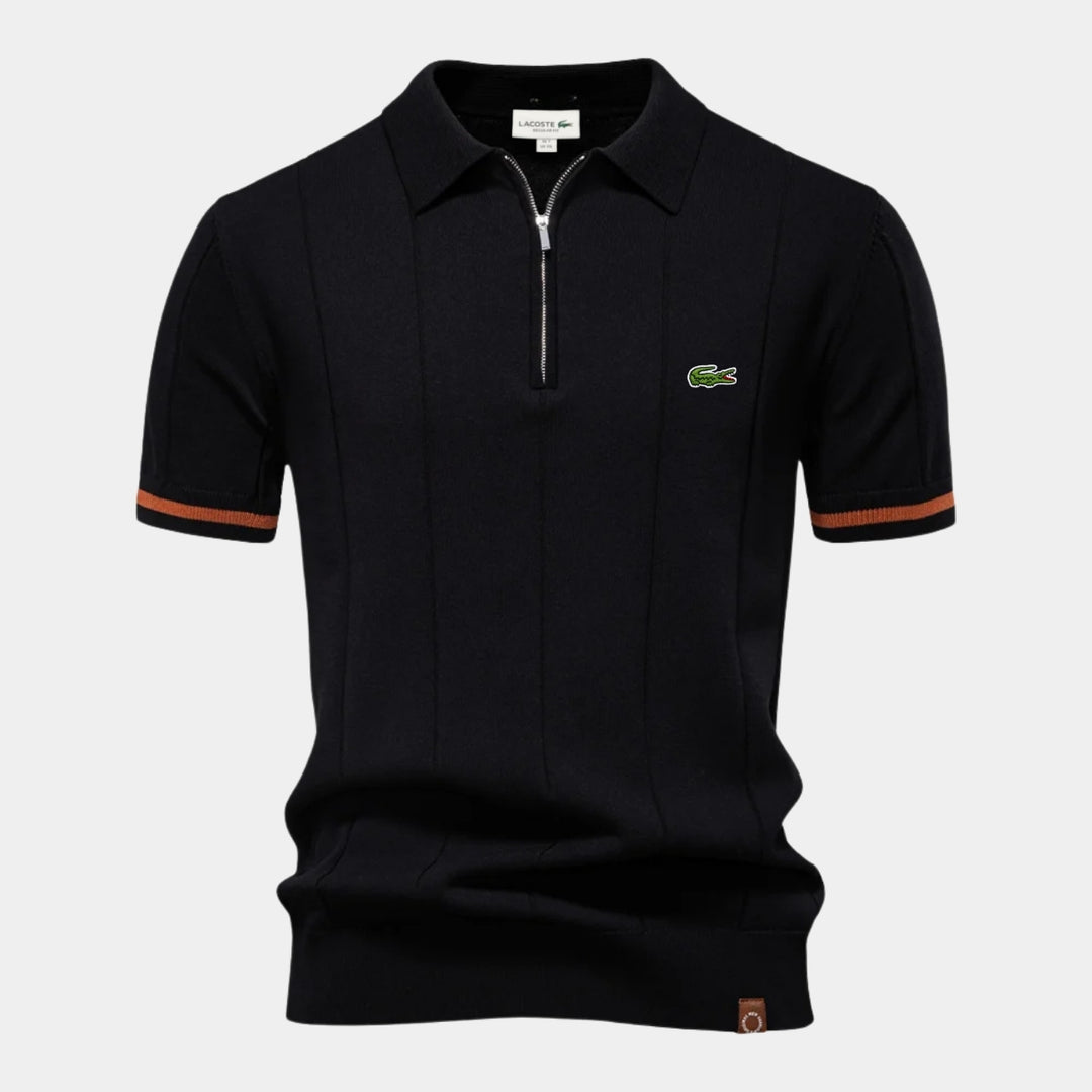 Polo met korte mouwen en rits