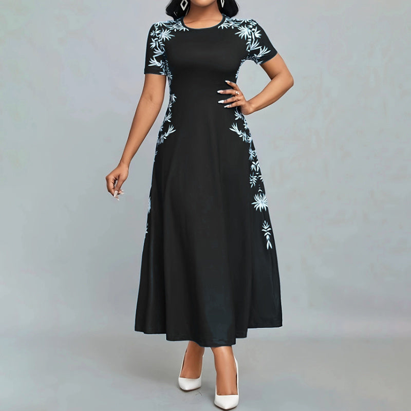 Femyza Elegant Short Sleeve Maxi Dress