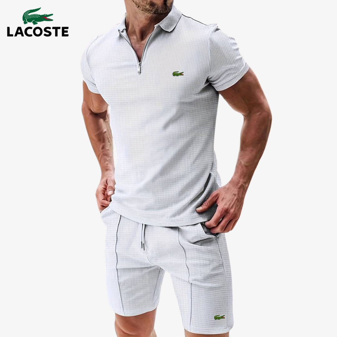 Polo met rits en korte broek set