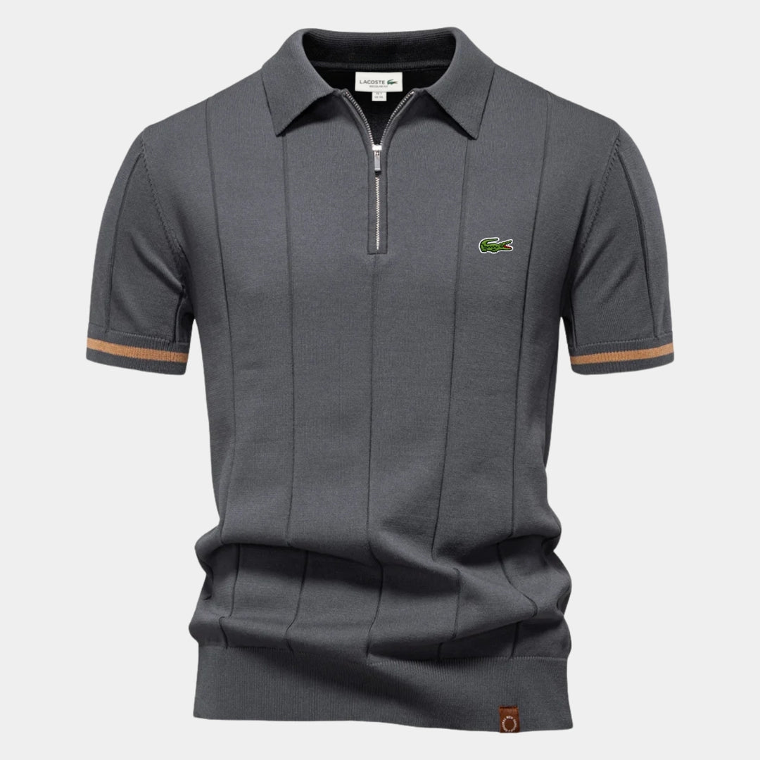 Polo met korte mouwen en rits