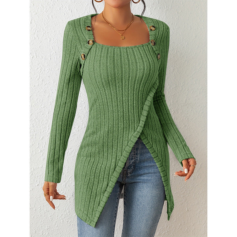 Femyza Off-Shoulder Slit Sweater