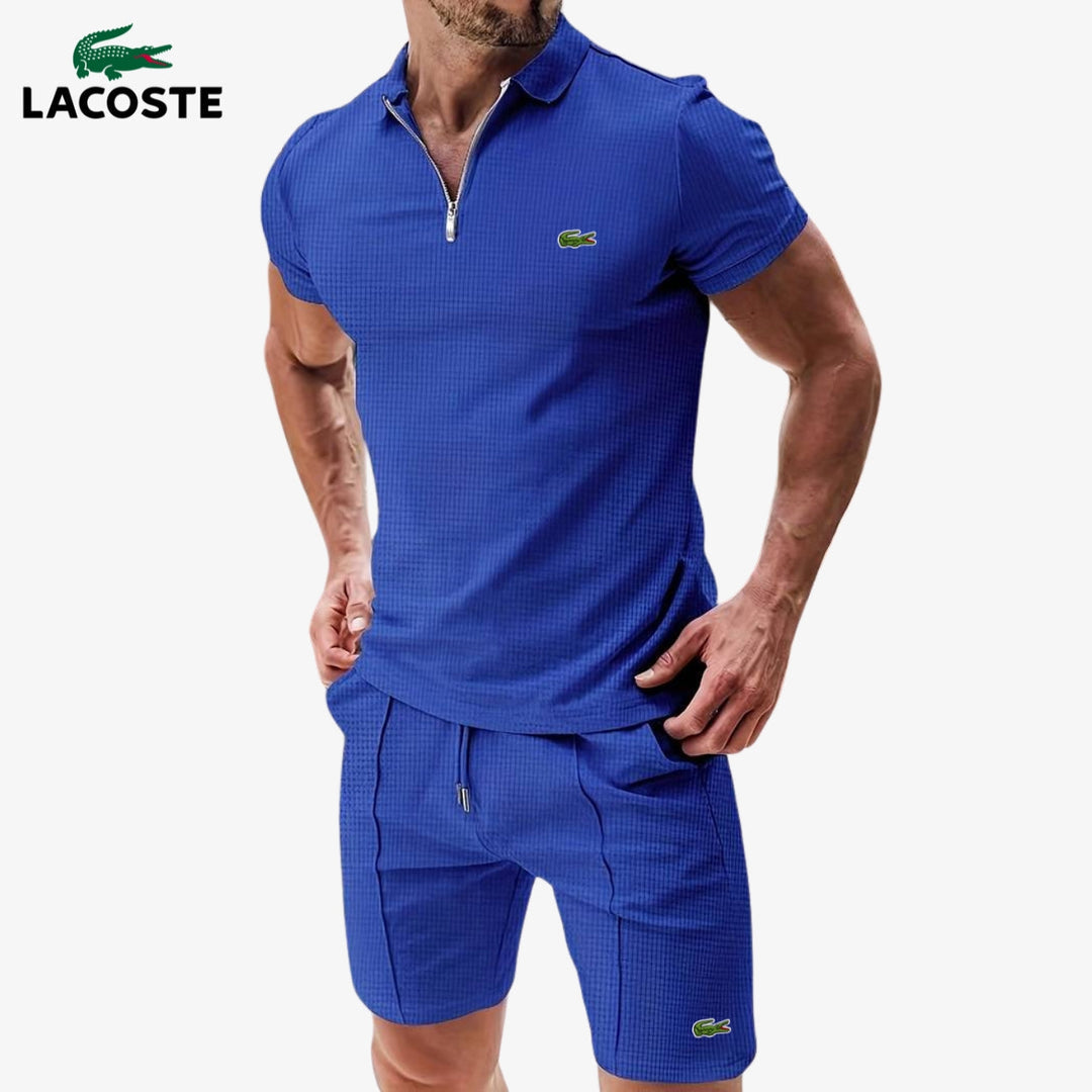 Polo met rits en korte broek set