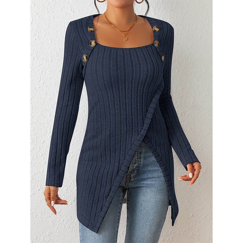 Femyza Off-Shoulder Slit Sweater