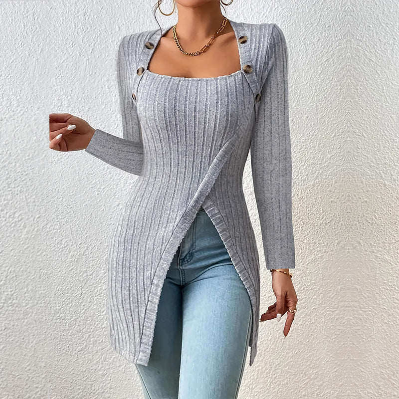 Femyza Off-Shoulder Slit Sweater