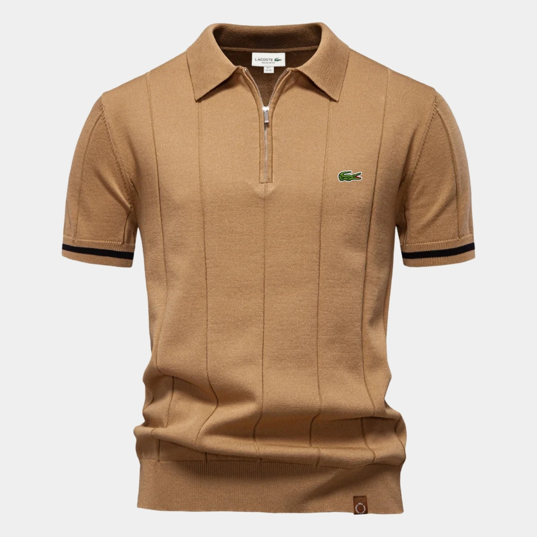 Polo met korte mouwen en rits