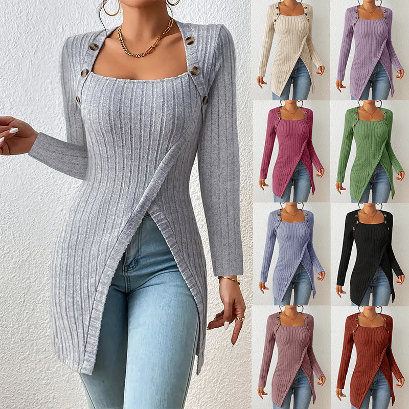Femyza Off-Shoulder Slit Sweater