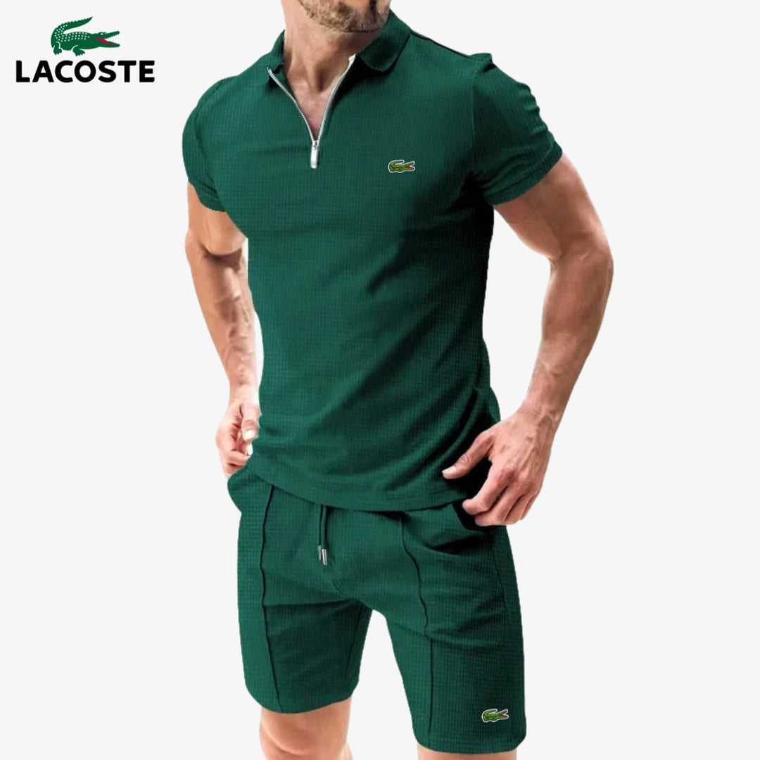 Polo met rits en korte broek set