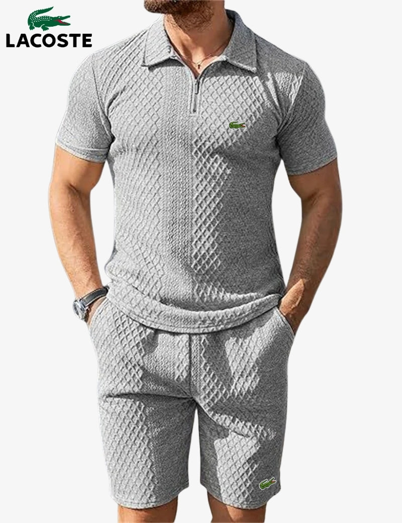 Polo met rits en korte broek set