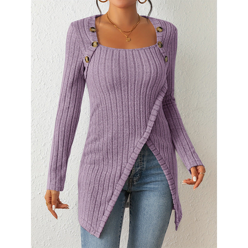Femyza Off-Shoulder Slit Sweater