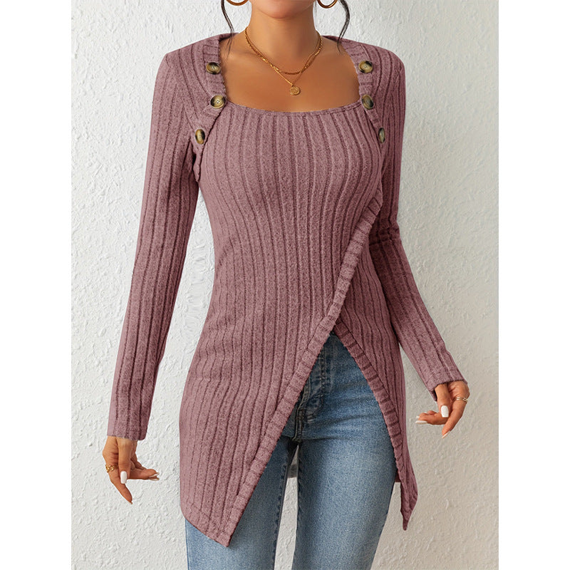 Femyza Off-Shoulder Slit Sweater