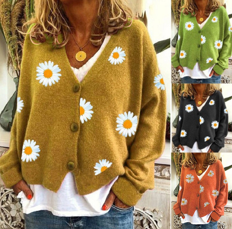 Femyza Embroidered Chrysanthemum Cardigan