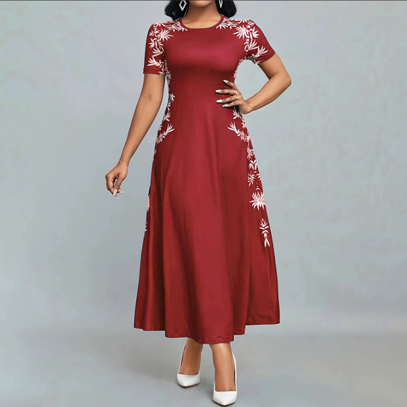 Femyza Elegant Short Sleeve Maxi Dress