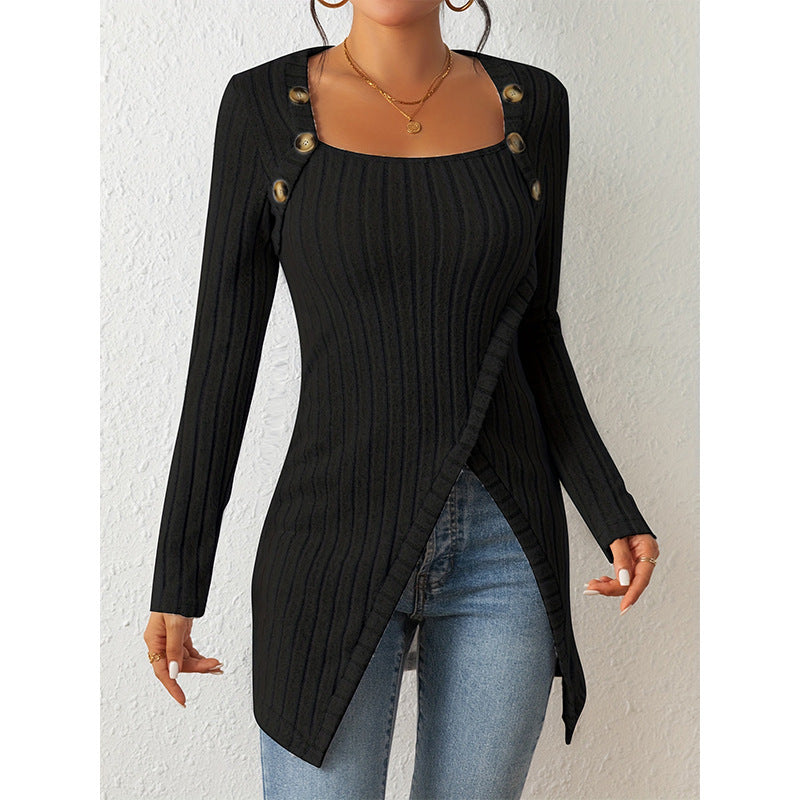 Femyza Off-Shoulder Slit Sweater