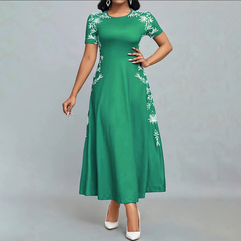Femyza Elegant Short Sleeve Maxi Dress