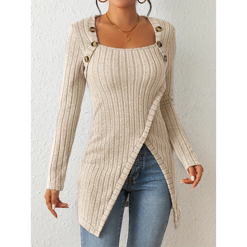 Femyza Off-Shoulder Slit Sweater