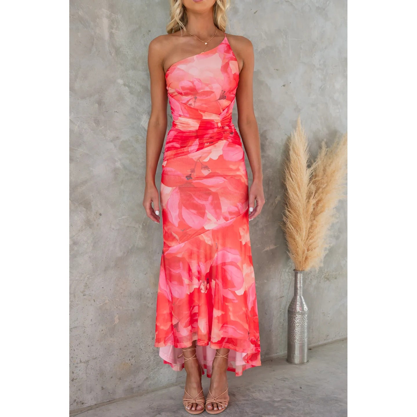 Femyza One-Shoulder Floral Summer Dress